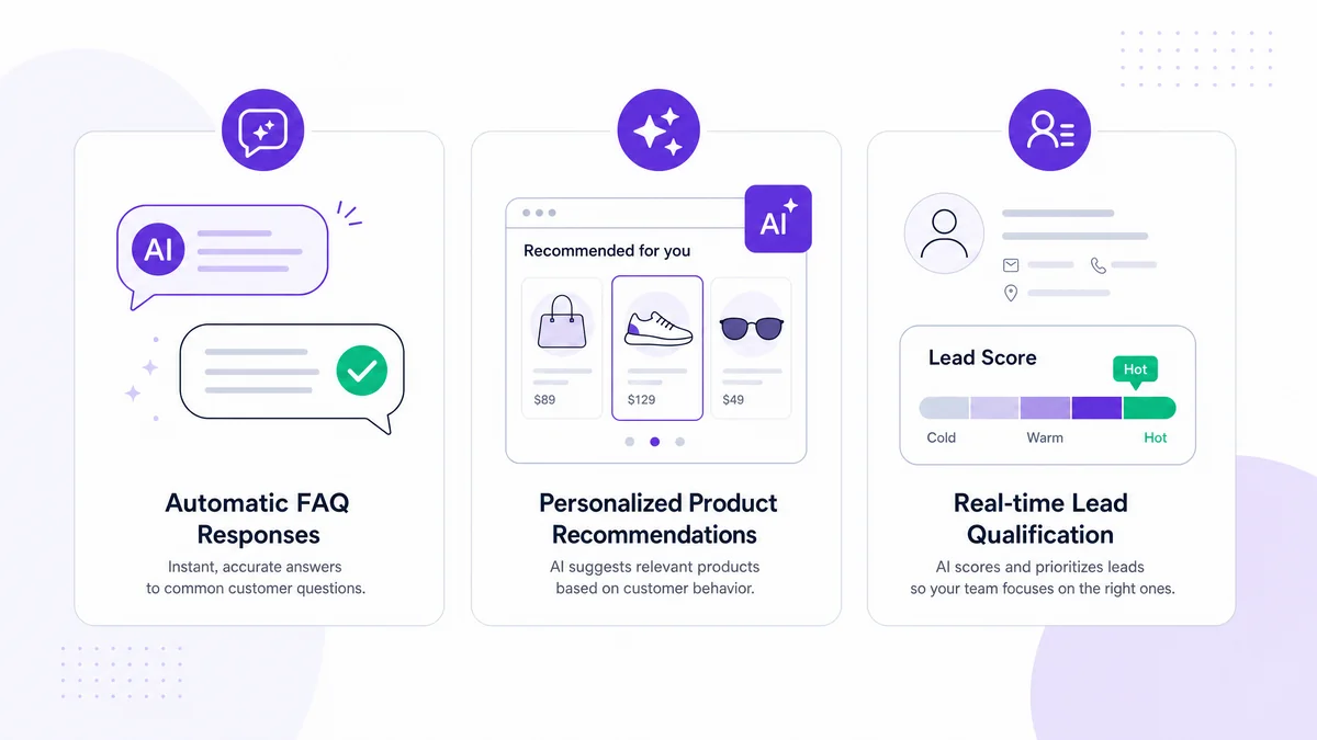 Casos de uso de IA no varejo: FAQ automática, recomendação de produtos e qualificação de leads