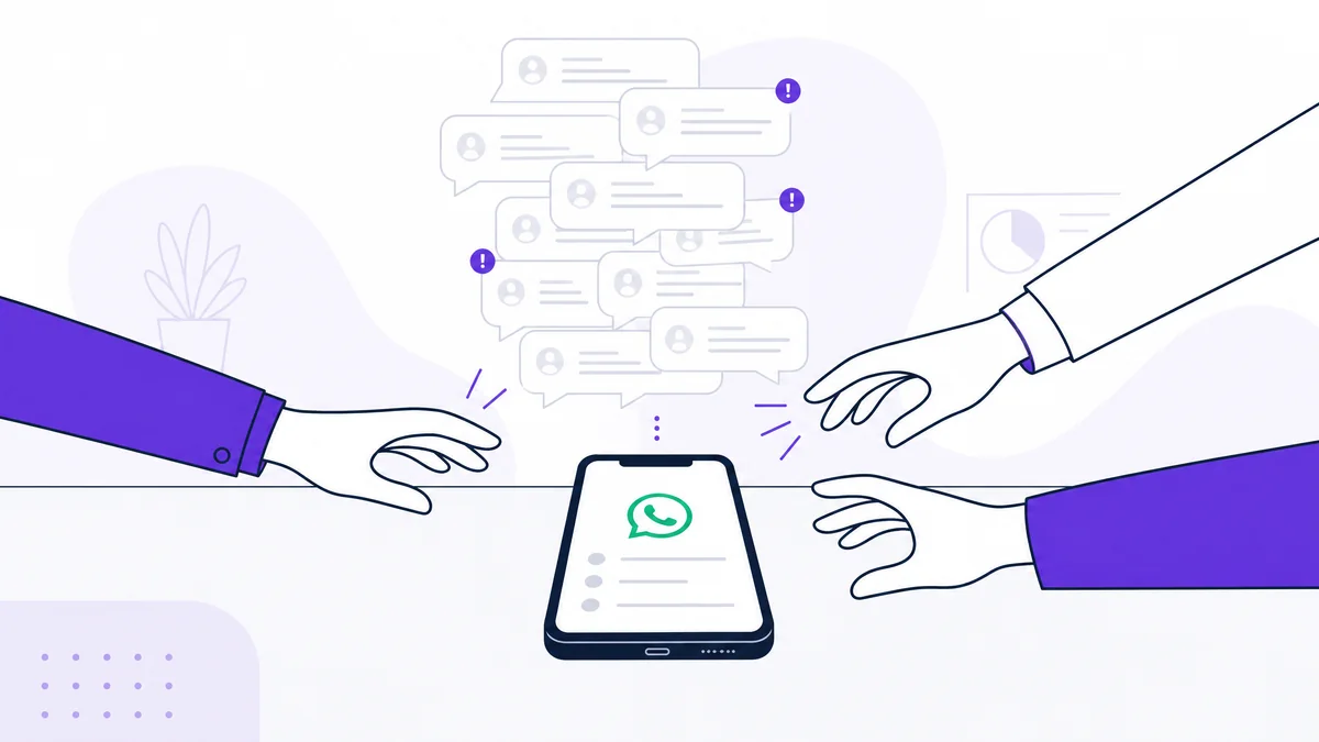 Vários atendentes disputando o mesmo número de WhatsApp e gerando conversas desorganizadas
